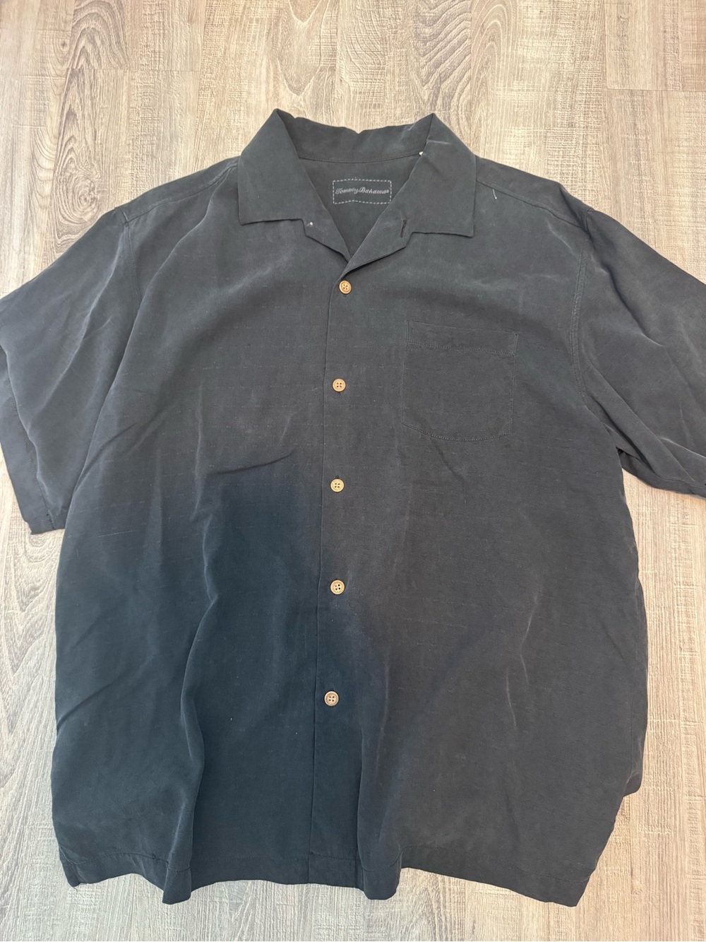Tommy Bahama Black Short-Sleeve Camp Collar Button-Down Shirt